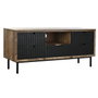 DKD Home Decor Mueble TV Mango y Metal Negro 125x40x55