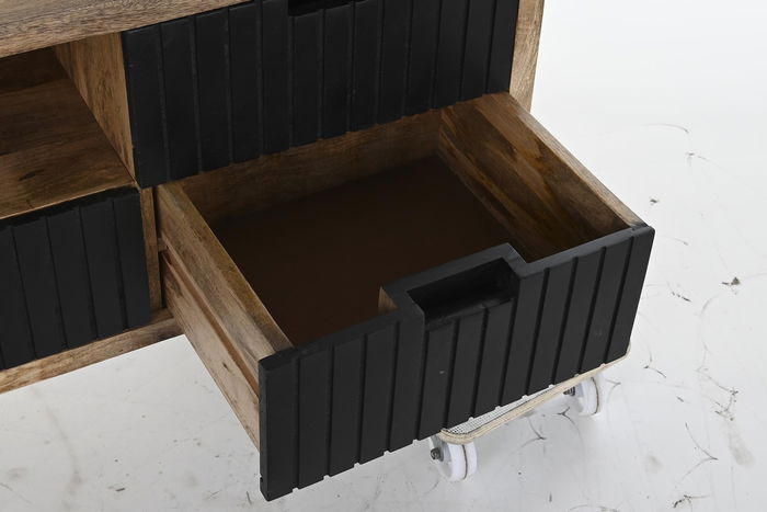 DKD Home Decor Mueble TV Negro Marron 40 x 55 x 125 cm