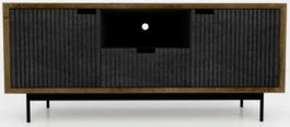 DKD Home Decor Mueble TV Negro Marron 40 x 55 x 125 cm