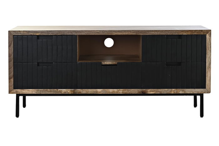 DKD Home Decor Mueble TV Negro Marron 40 x 55 x 125 cm