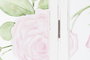 DKD Home Decor Biombo Shabby con Rosas, Biombo Separador Madera y Nylon, Colores Rosa Verde Blanco, 180 cm Alto x 150 cm Ancho