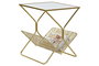 DKD Home Decor Revistero Dorado Metal y Espejo 45 x 45 x 55 cm
