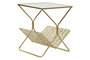 DKD Home Decor Revistero de Metal y Espejo Dorado 45x45x55 cm