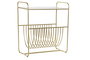 DKD Home Decor Revistero de Metal y Espejo Dorado 76x35x83 cm
