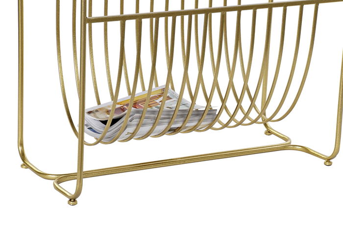 DKD Home Decor Revistero Dorado Metal y Espejo 35 x 76 x 83 cm