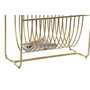 DKD Home Decor Revistero de Metal y Espejo Dorado 76x35x83 cm