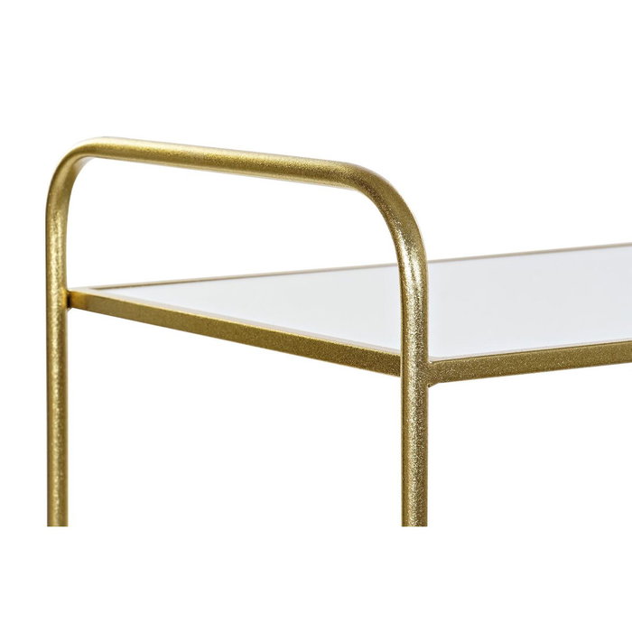 DKD Home Decor Revistero de Metal y Espejo Dorado 76x35x83 cm