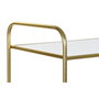 DKD Home Decor Revistero de Metal y Espejo Dorado 76x35x83 cm