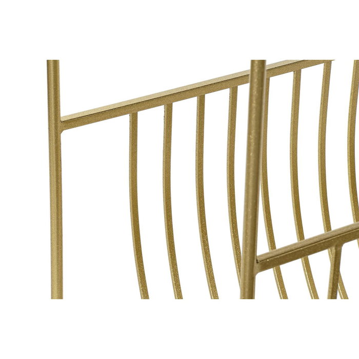 DKD Home Decor Revistero de Metal y Espejo Dorado 76x35x83 cm