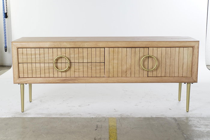 Mueble Tv DKD Home Decor Marron Dorado 40 x 60 x 147 cm