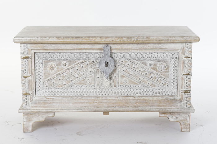 DKD Home Decor Arcon Indio Blanco Mango y Laton 40 x 45 x 88 cm