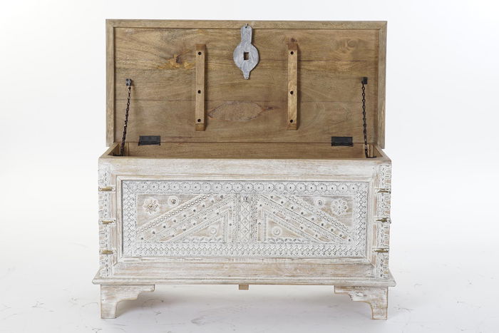 DKD Home Decor Arcon Indio Blanco Mango y Laton 40 x 45 x 88 cm