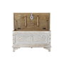 DKD Home Decor Cesto Arcon de madera de mango y latón, Blanco