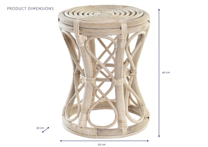 DKD Home Decor Mesita Auxiliar de Ratán Natural