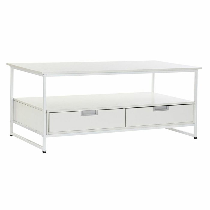 DKD Home Decor Mesa de Centro de Metal y MDF Blanco