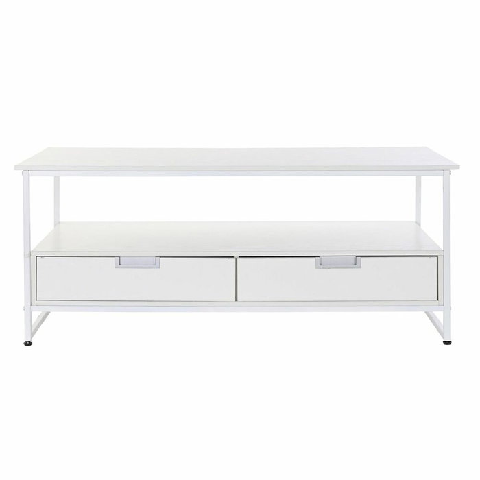 DKD Home Decor Mesa de Centro de Metal y MDF Blanco