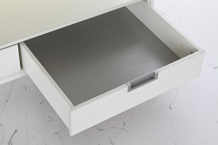 DKD Home Decor Mesa Centro Urban Blanco Metal y MDF 110 x 55 x 46 cm con 2 Cajones