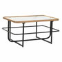 DKD Home Decor Mesa de Centro de Metal y Cristal Negro