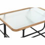 DKD Home Decor Mesa de Centro de Metal y Cristal Negro