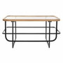 DKD Home Decor Mesa de Centro de Metal y Cristal Negro