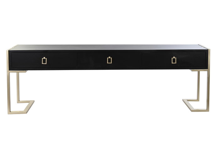 DKD Home Decor Mesa Centro Glam Negro 150 x 36 x 48 cm