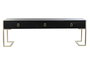 DKD Home Decor Mesa Centro Glam Negro 150 x 36 x 48 cm