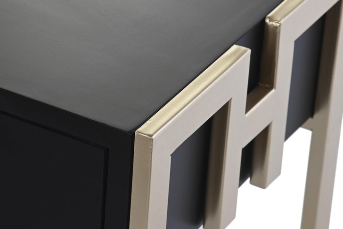DKD Home Decor Mesa Centro Glam Negro 150 x 36 x 48 cm