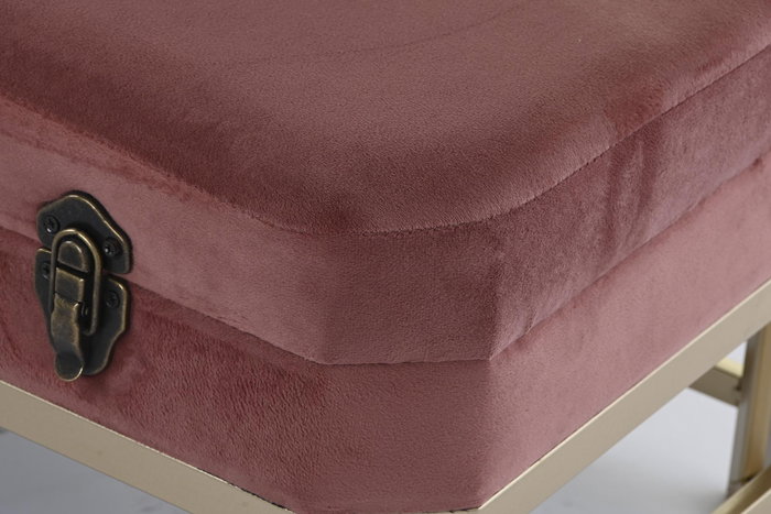DKD Home Decor Descalzadora Rosa Dorado Metal Velvet 80 x 40 x 47 cm Set de 2 DKD Home Decor Descalzadora Rosa Dorado Metal Velvet 80 x 40 x 47 cm Set de 2