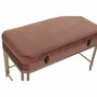DKD Home Decor Descalzadora Glam Rosa y Dorado Set de 2 - Velvet y Metal