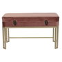DKD Home Decor Descalzadora Glam Rosa y Dorado Set de 2 - Velvet y Metal