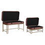 DKD Home Decor Descalzadora Glam Rosa y Dorado Set de 2 - Velvet y Metal