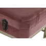 DKD Home Decor Descalzadora Glam Rosa y Dorado Set de 2 - Velvet y Metal