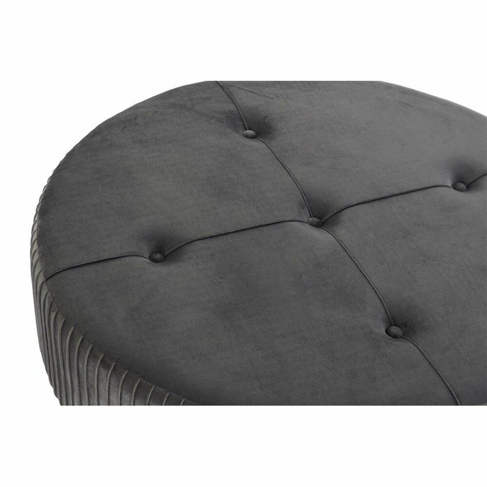 DKD Home Decor Reposapiés de Terciopelo y Madera Gris Oscuro 80x80x38 DKD Home Decor Reposapiés de Terciopelo y Madera Gris Oscuro 80x80x38
