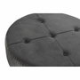 DKD Home Decor Reposapiés de Terciopelo y Madera Gris Oscuro 80x80x38