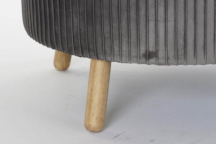 DKD Home Decor Reposapies Scandi Gris Oscuro 80x80x38 cm Velvet Madera