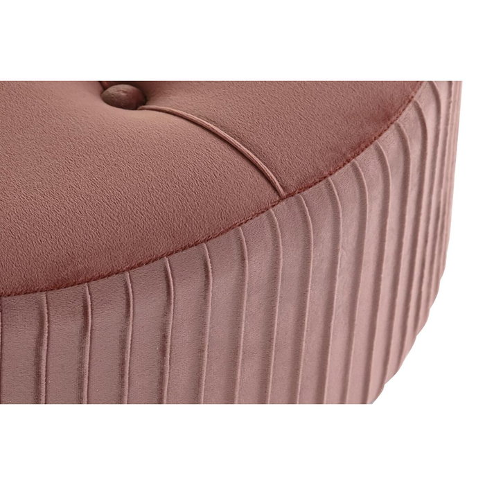 DKD Home Decor Reposapiés Velvet en Rosa Palo y Madera Natural DKD Home Decor Reposapiés Velvet en Rosa Palo y Madera Natural