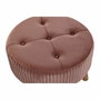 DKD Home Decor Reposapiés Velvet en Rosa Palo y Madera Natural