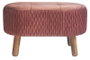 DKD Home Decor Reposapiés Velvet en Rosa Palo y Madera Natural