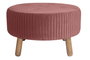 DKD Home Decor Reposapiés Velvet en Rosa Palo y Madera Natural