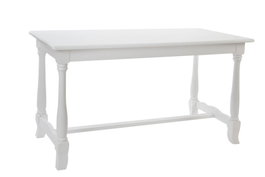 DKD Home Decor Mesa de Comedor Menorca de Madera Blanca 180x90x80 cm