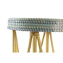 DKD Home Decor Reposapiés de Ratán y Seagrass Turquesa