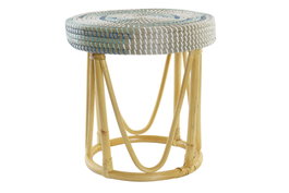 DKD Home Decor Reposapiés de Ratán y Seagrass Turquesa