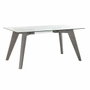 DKD Home Decor Mesa de Comedor de Cristal Templado Gris y MDF