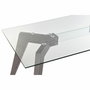 DKD Home Decor Mesa de Comedor de Cristal Templado Gris y MDF