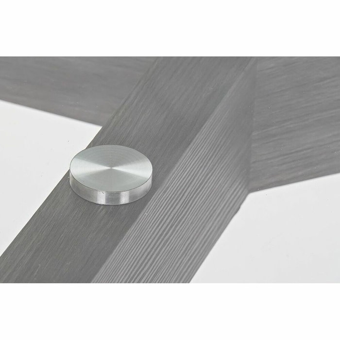 DKD Home Decor Mesa de Comedor de Cristal Templado Gris y MDF