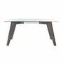 DKD Home Decor Mesa de Comedor de Cristal Templado Gris y MDF