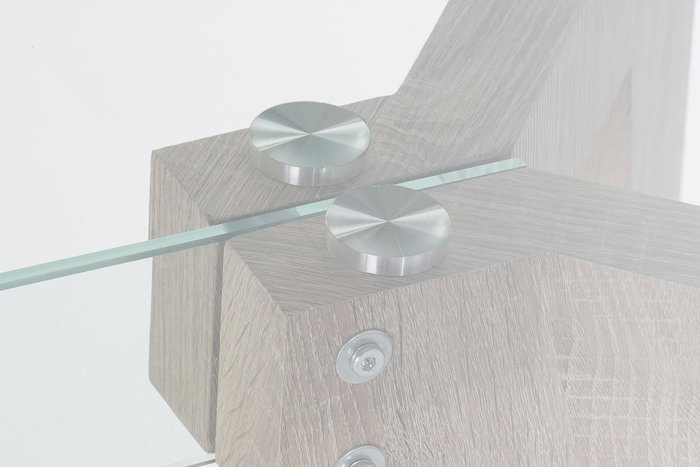 DKD Home Decor Mesa Comedor Moderno Gris Transparente Cristal y MDF 160 x 90 x 75 cm