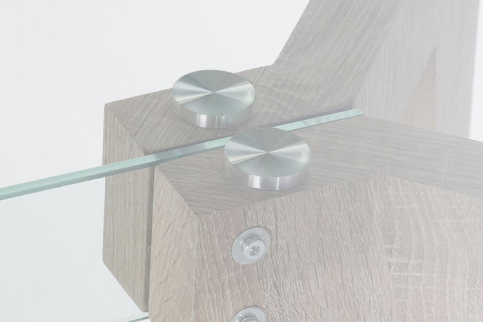 DKD Home Decor Mesa de Comedor de Cristal Templado Gris y MDF