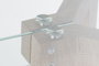 DKD Home Decor Mesa de Comedor de Cristal Templado Gris y MDF