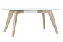 DKD Home Decor Mesa de Comedor de Cristal Templado Gris y MDF